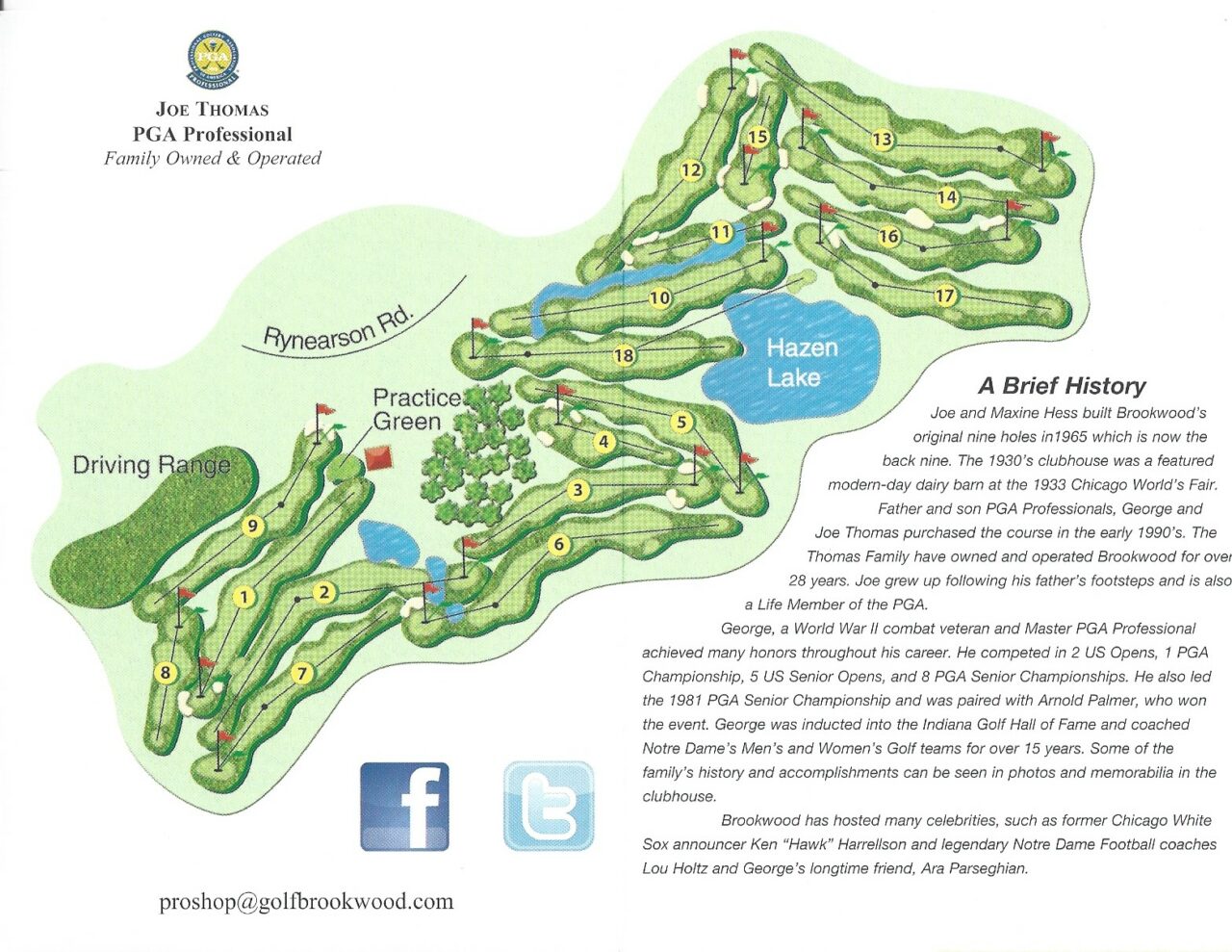 Scorecard Brookwood Golf